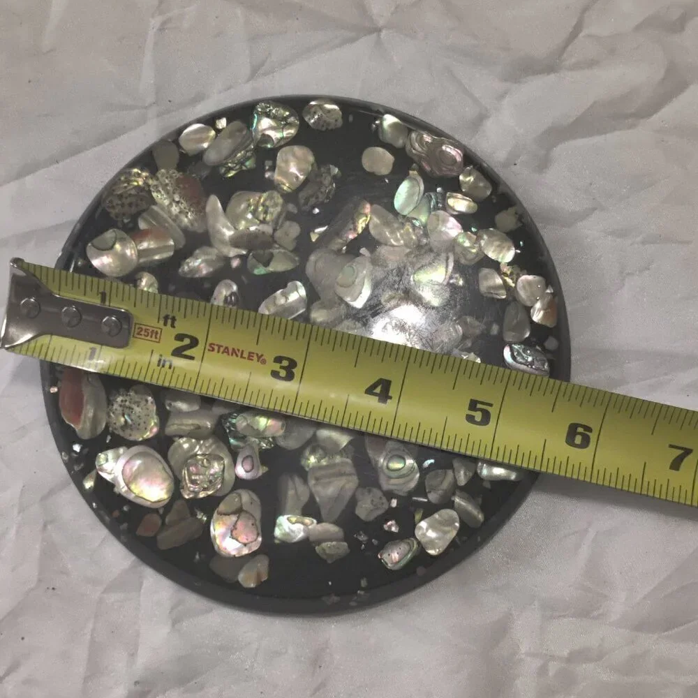 Trivet Hot Plate made from Lucite & Abalone harvested by shell divers in Pacific